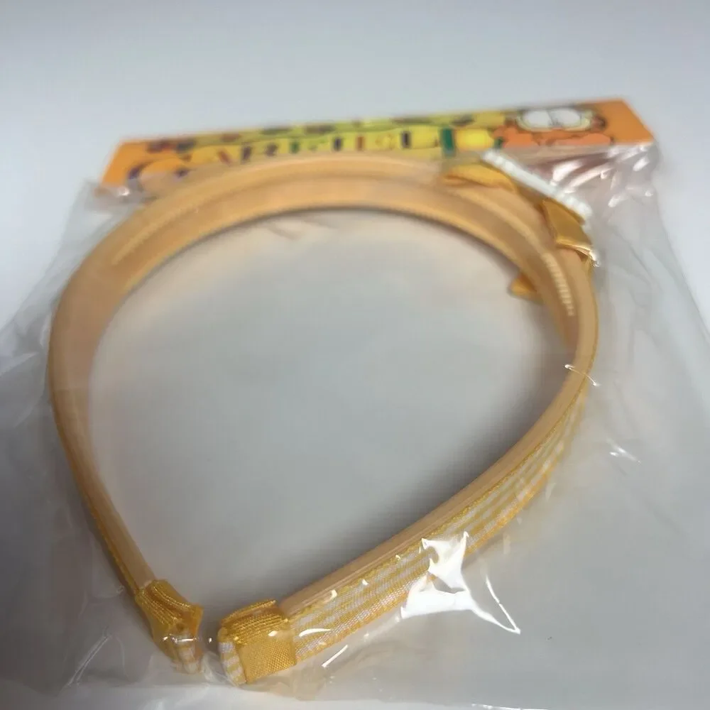 New GARFIELD Vintage Yellow Gingham Headband JIM DAVIS Cat